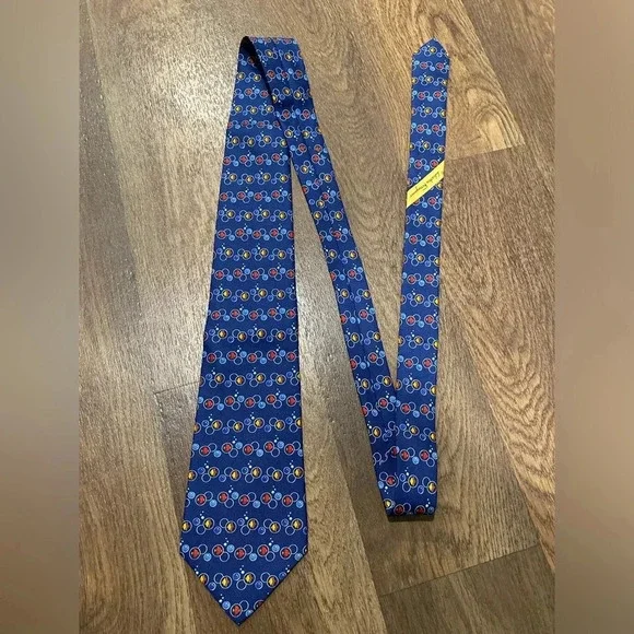 Salvatore Ferragamo blue angel tropical fish 100% silk neck tie